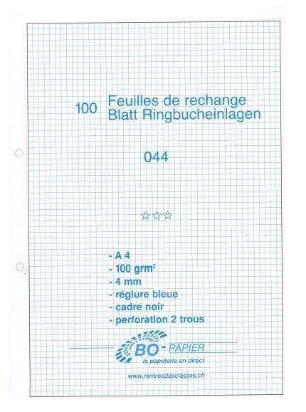 Feuilles de rechange 044 - A4