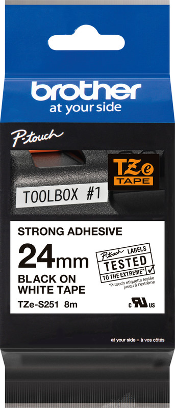 Ruban BROTHER (24mm) blanc/noir