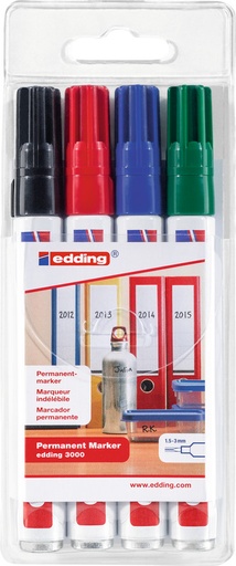 [563000400] EDDING® 3000 - étui de 4 pièces