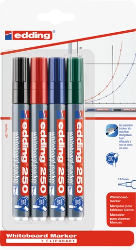 [560250304] EDDING® 250 - étui de 4 pces
